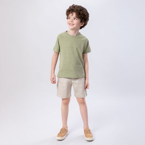 Camiseta Infantil Masculina Manga Curta Malhão - VERDE