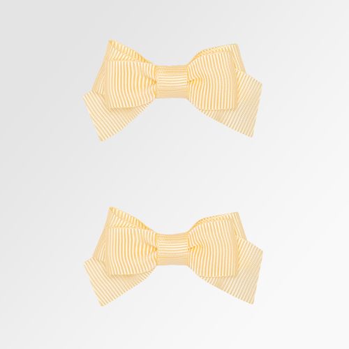 Conjunto de Lacinhos de Cabelo Bebê Gorgurão - AMARELO