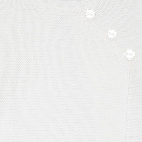 Saída de Maternidade Masculina com Manta Tricot Casaco Transpassado - BRANCO