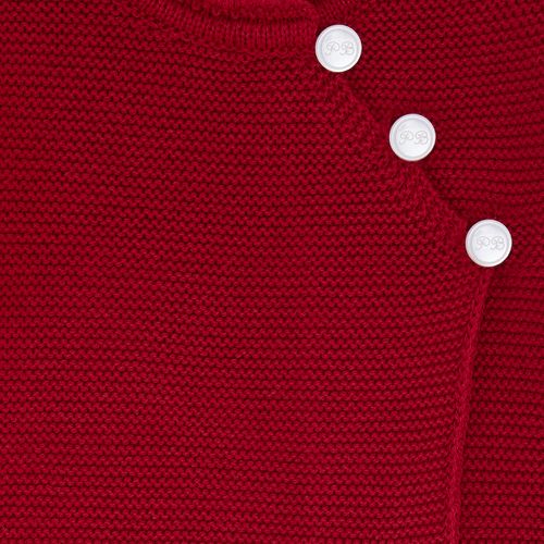 Saída de Maternidade Masculina com Manta Tricot Casaco Transpassado - VERMELHO