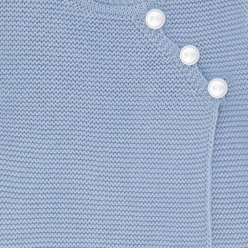 Saída de Maternidade Masculina com Manta Tricot Casaco Transpassado - AZUL SKY