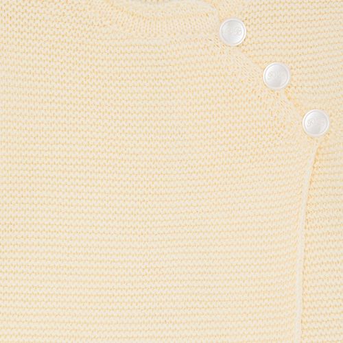 Saída de Maternidade Masculina com Manta Tricot Casaco Transpassado - AMARELO