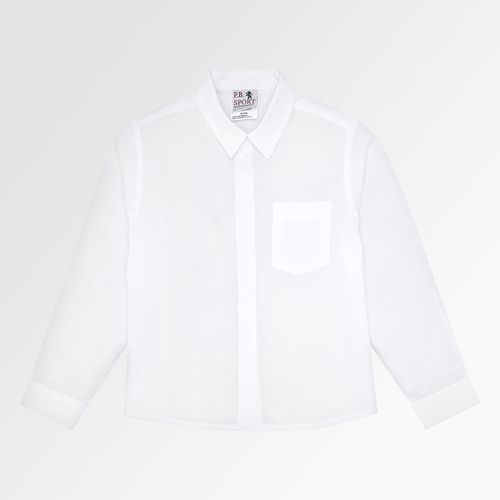 Camisa Infantil Masculina Manga Longa Ravel Fio 60 com Bolso - BRANCO