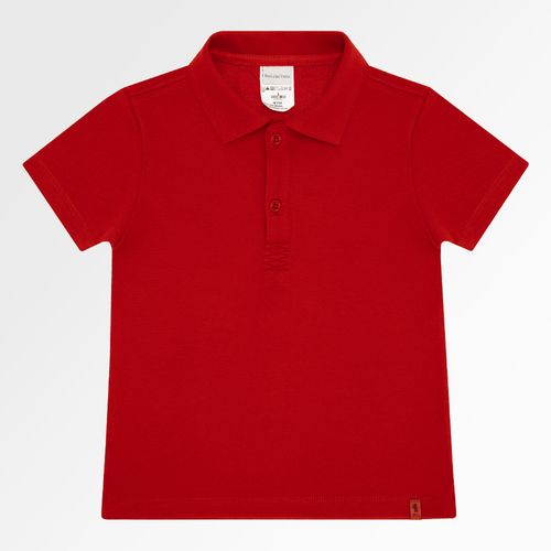 Camiseta Polo Infantil Masculina Manga Curta Piquet - BRICK