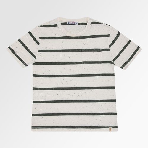 Camiseta Infantil Masculina Manga Curta Listrada Malha - VERDE