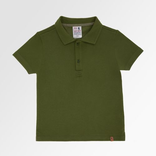 Camiseta Polo Infantil Masculina Manga Curta Piquet - VERDE