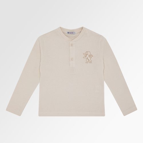 Camiseta Malhão Infantil Masculina Manga Longa - OFF WHITE