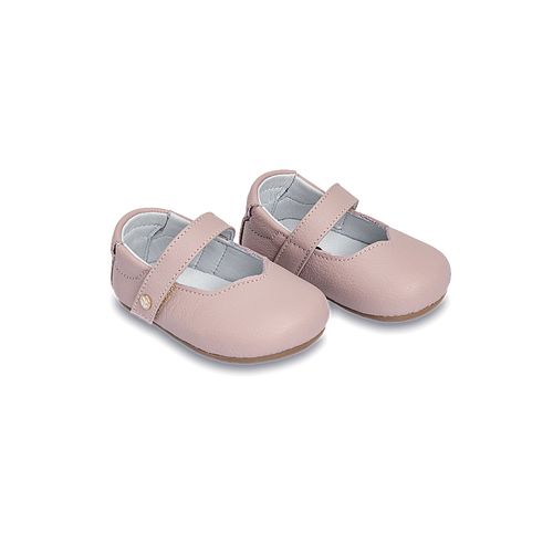 Sapato Boneca de Bebê Feminino Couro Pesponto - NUDE