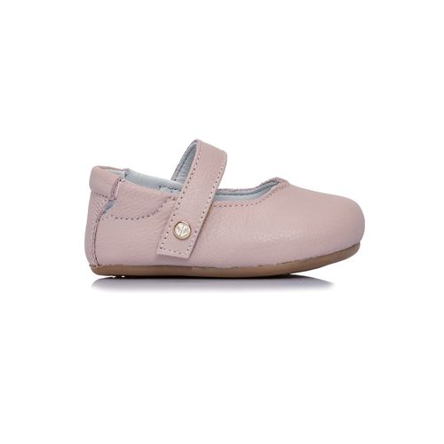 Sapato Boneca de Bebê Feminino Couro Pesponto - NUDE