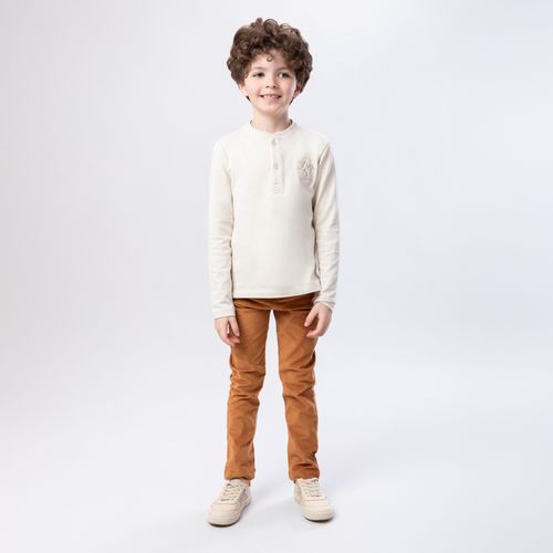 Calça Infantil Masculina Veludo - OCRE