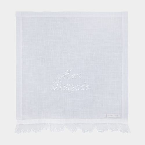 Toalha Meu Batizado Renda - BRANCO