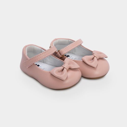 Sapato Boneca de Bebê Feminino Couro com Laço - FLORAL