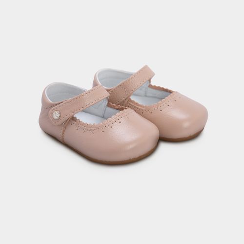 Sapato Boneca de Bebê Feminino Couro Poás - NUDE