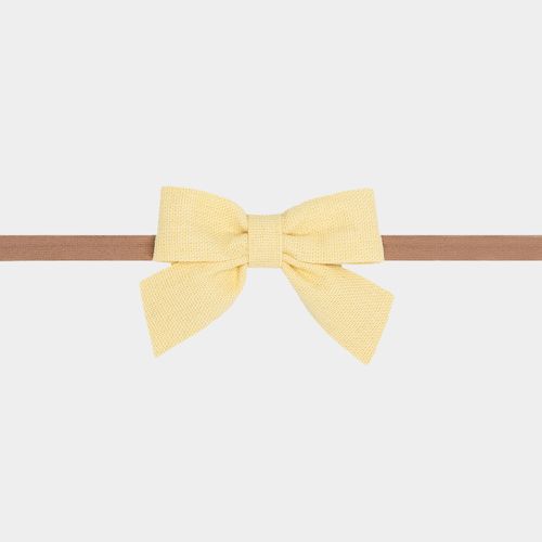 Faixa de Cabelo Bebê Laço Fino Linho - AMARELO