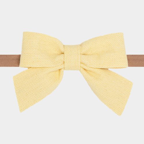 Faixa de Cabelo Bebê Laço Fino Linho - AMARELO