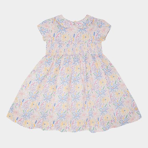 Vestido Infantil Feminino Fustão Fio 60 Estampa Expressar - BRANCO