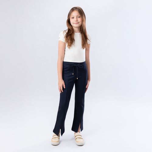 Calça Infantil Feminina de Montaria com Recorte - AZUL MARINHO
