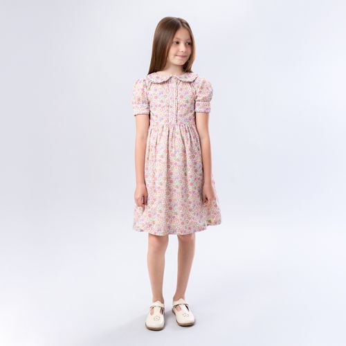 Vestido Infantil Feminino Liberty Fabrics Estampa Encantar - ROSA