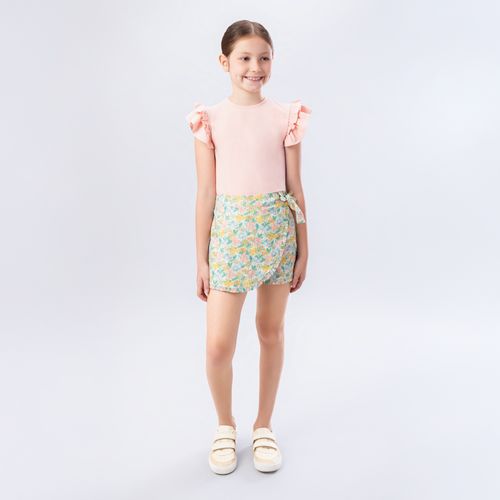 Shorts Saia Infantil Feminino Liberty Fabrics Sollar - AMARELO