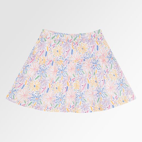 Saia Infantil Feminina Fustão Fio 60 Estampa Expressar - BRANCO