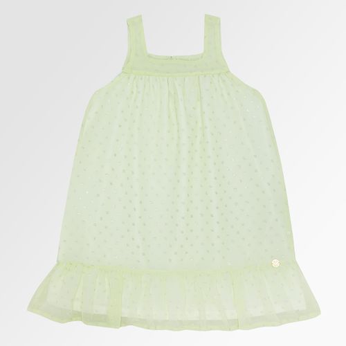 Vestido Infantil Feminino Poás com Babados - VERDE