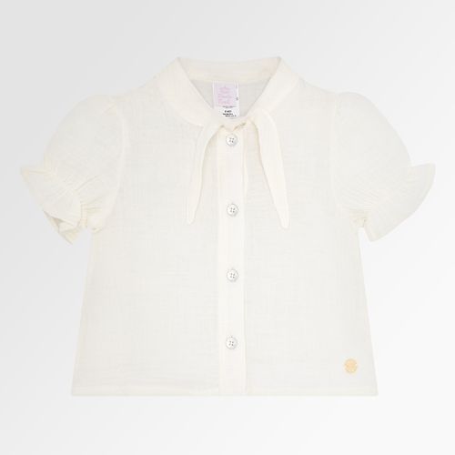Bata Infantil Feminina Manga Curta - BRANCO