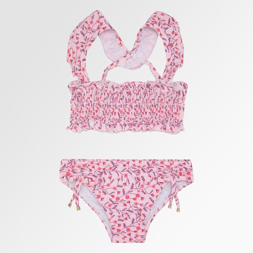 Biquíni Infantil Feminino com Proteção UV50+ Estampa Artsy - ROSE