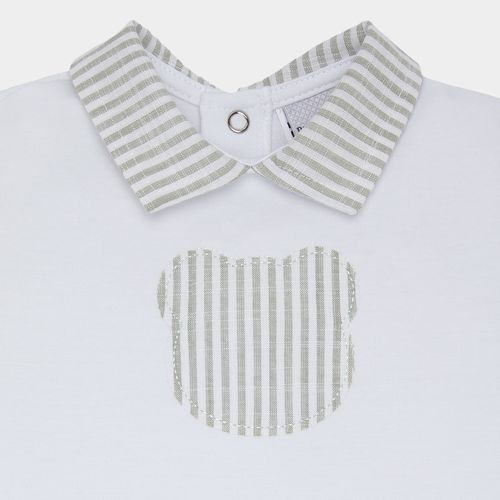 Macacão de Bebê Masculino Curto Egípcio Gold com Bordado - BRANCO