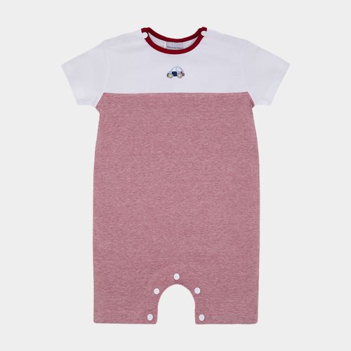 Macacão de Bebê Masculino Curto com Bordado Fusca - VERMELHO