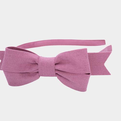 Tiara Infantil com Laço Linho - ROSADO