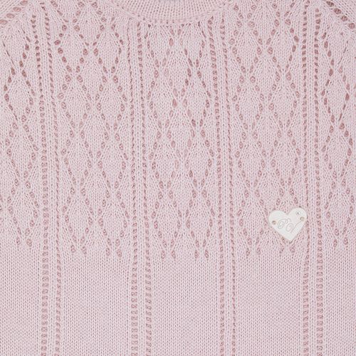 Saída de Maternidade Feminina Tricot Renda - ROSA PASTEL