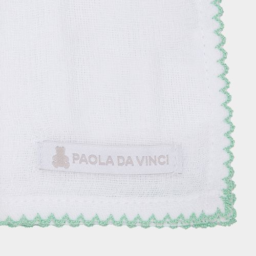 Conjunto de Fraldas de Ombro de Bebê Bordado Picueta - 3 Unidades - VERDE