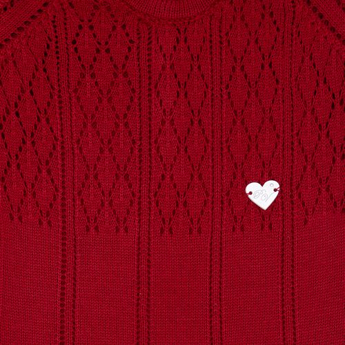 Saída de Maternidade Feminina Tricot Renda - VERMELHO