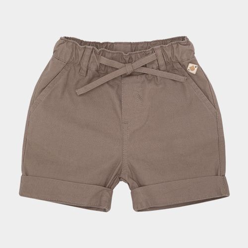 Bermuda de Bebê Masculina Sarja com Elástico - KAKI