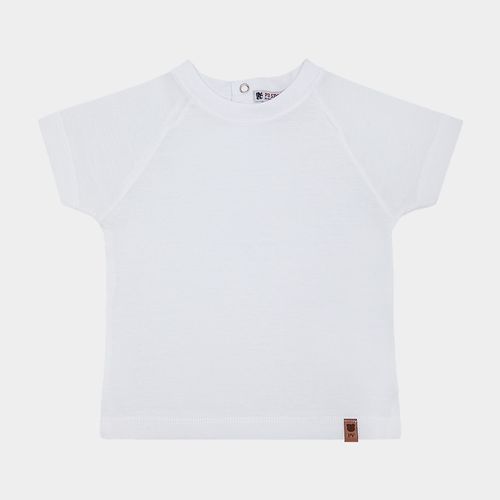 Camiseta de Bebê Masculina Manga Curta Malhão - OFF WHITE