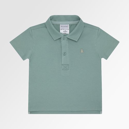 Camiseta Polo de Bebê Masculina Manga Curta Malha Pima - VERDE