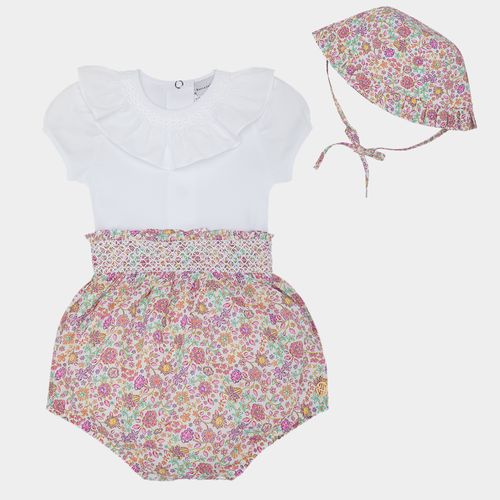Conjunto de Bebê Feminino Liberty Fabrics Estampa Encantar - ROSA