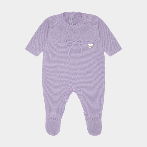 Saída de Maternidade Feminina Tricot Pala Ponto Pipoca - LILAS