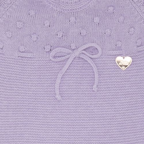 Saída de Maternidade Feminina Tricot Pala Ponto Pipoca - LILAS