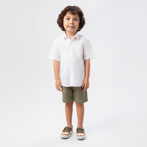 Bermuda de Bebê Masculina Linho com Bolso - VERDE