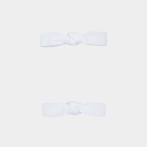 Conjunto de Laços de Cabelo Bebê Fustão - BRANCO