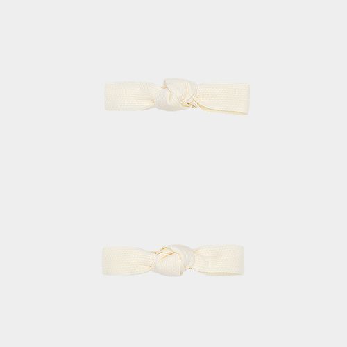 Conjunto de Laços de Cabelo Bebê Fustão - AMARELO