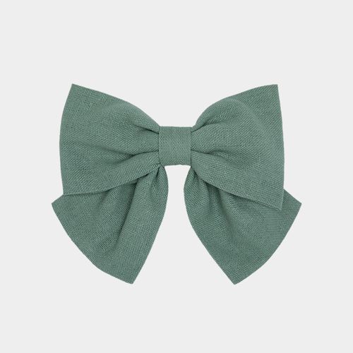Laço de Cabelo Infantil Linho Ponta Reta - G - VERDE