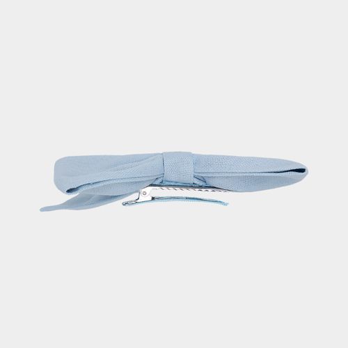 Laço de Cabelo Infantil Linho Ponta Reta - G - AZUL CLARO