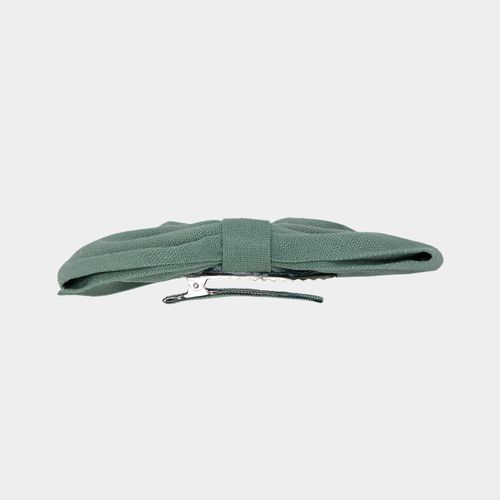 Laço de Cabelo Infantil Linho Ponta Reta - G - VERDE