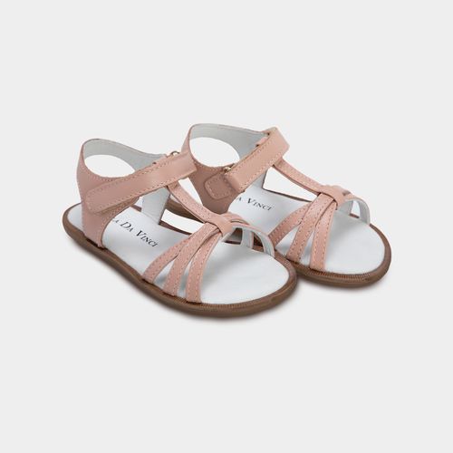 Sandália Toddler Feminina Couro com Tiras Finas - FLORAL