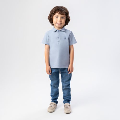 Calça Jeans de Bebê Masculina com Elástico na Cintura - AZUL