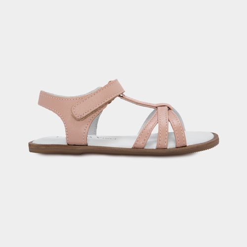 Sandália Infantil Feminina Couro com Tiras Finas - FLORAL