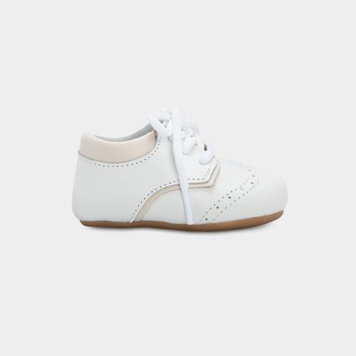 Sapato de Bebê Masculino Couro Bicolor - BCO/OFF WHITTE