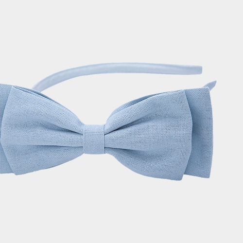 Tiara Infantil com Laço de Pontas Linho - AZUL CLARO